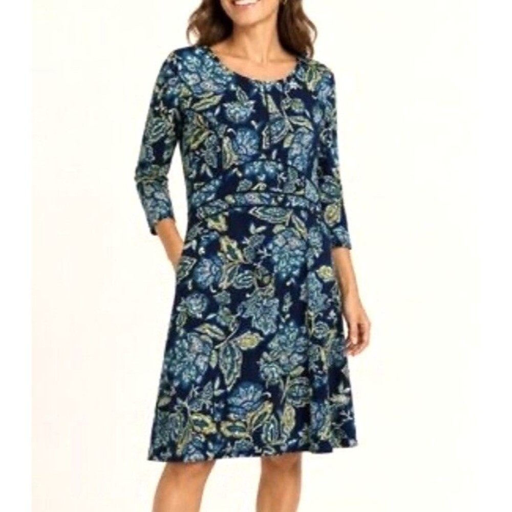 Title Nine Dream Sporty Dress Floral Athleisure Activewear Size Medium Pocket